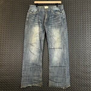 Taverniti So Jeans Lenny Distressed Straight Leg Denim Blue Men's 34x30 Made USA